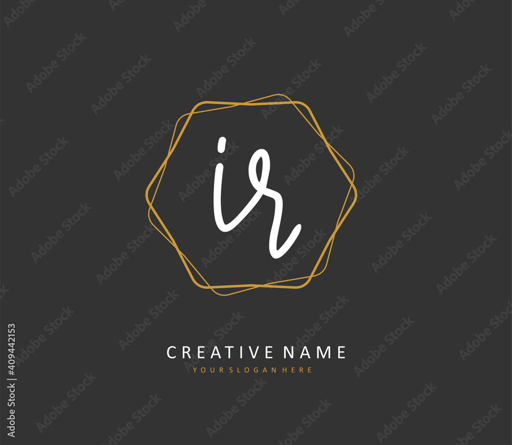 IR Initial letter handwriting and signature logo. A concept handwriting initial logo with template element. IR Initial letter handwriting and signature logo. A concept handwriting initial logo with template element.