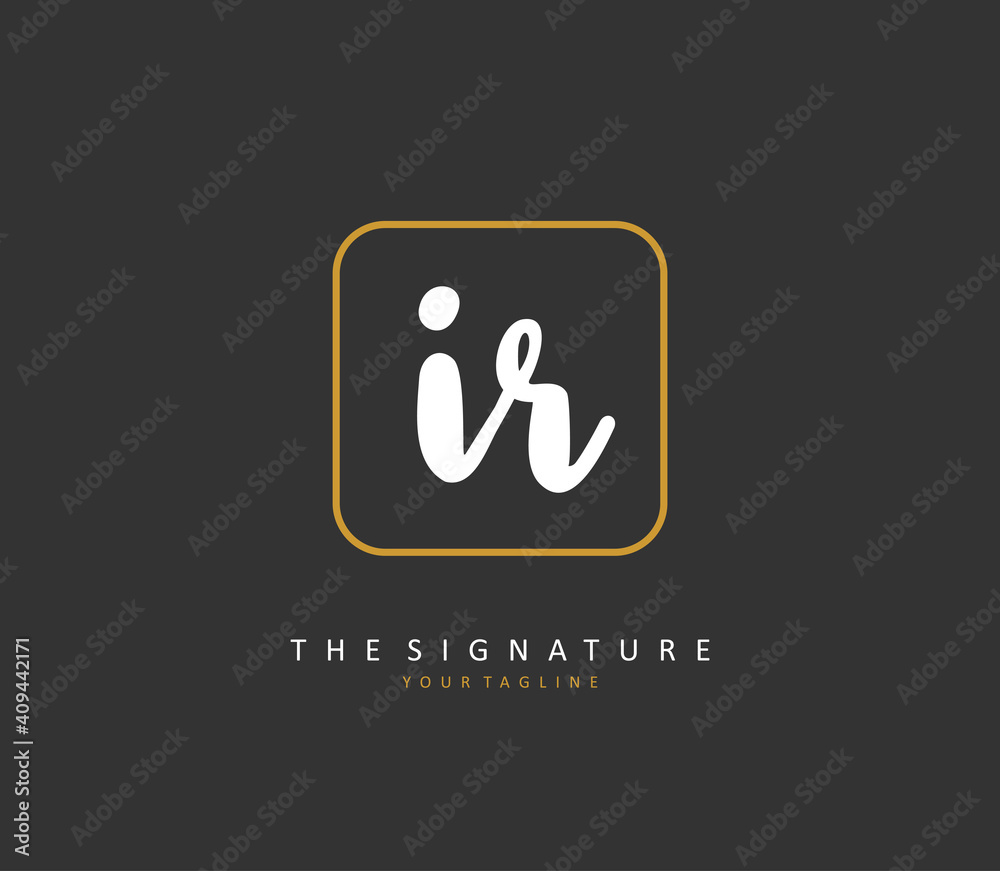 IR Initial letter handwriting and signature logo. A concept handwriting initial logo with template element. IR Initial letter handwriting and signature logo. A concept handwriting initial logo with template element.
