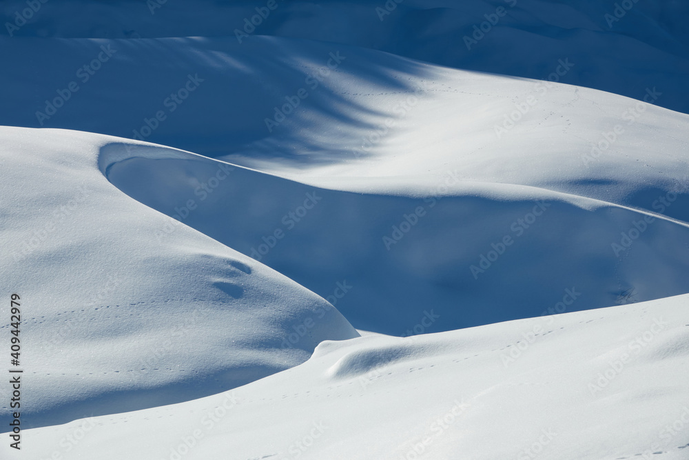 Winter Landscape with snow banks