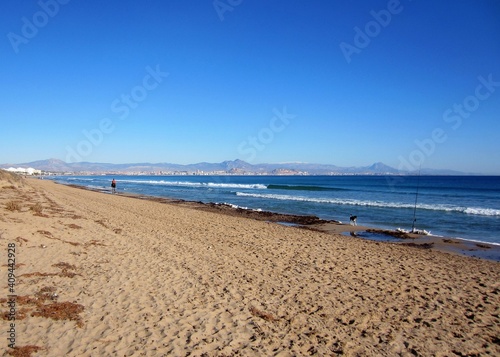 Alicante bay coast and city Spain photo