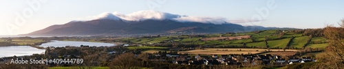 View of Mourne Mountains from Dundrum, Northern Ireland, UK photo