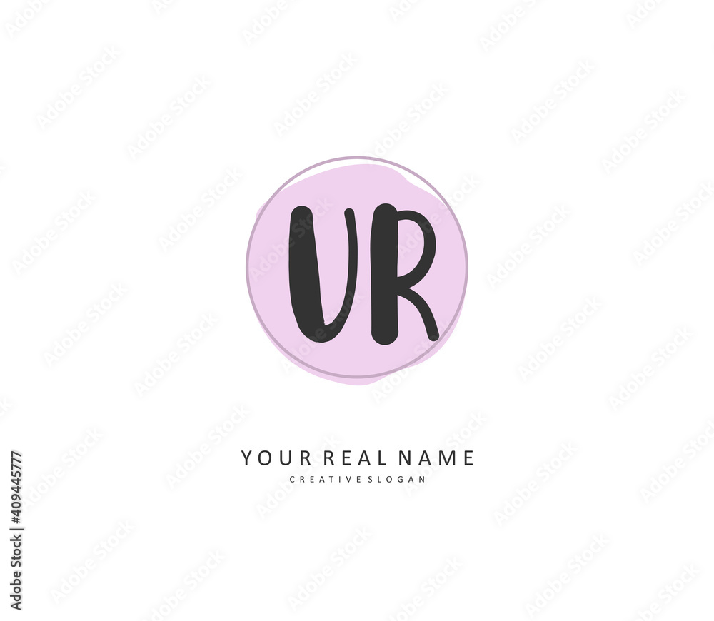 UR Initial letter handwriting and signature logo. A concept handwriting initial logo with template element. UR Initial letter handwriting and signature logo. A concept handwriting initial logo with template element.