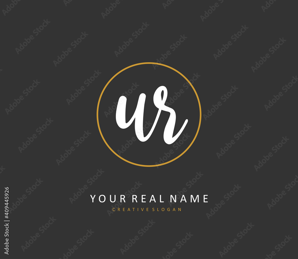 UR Initial letter handwriting and signature logo. A concept handwriting initial logo with template element. UR Initial letter handwriting and signature logo. A concept handwriting initial logo with template element.