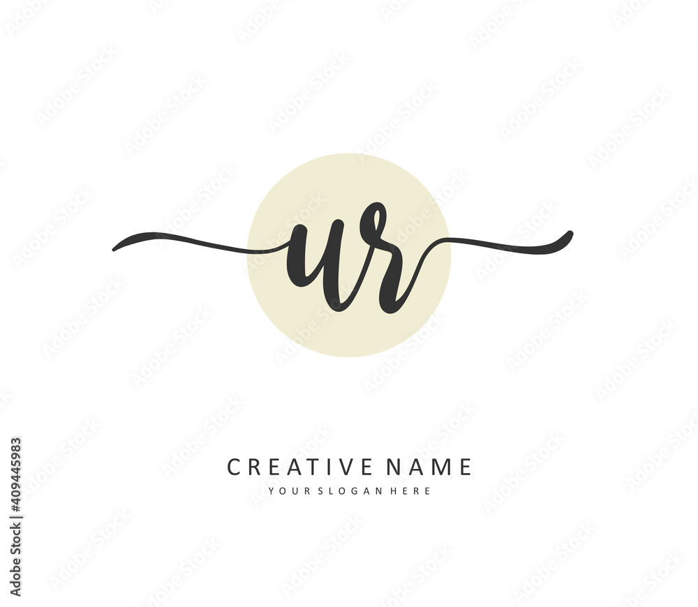 UR Initial letter handwriting and signature logo. A concept handwriting initial logo with template element. UR Initial letter handwriting and signature logo. A concept handwriting initial logo with template element.