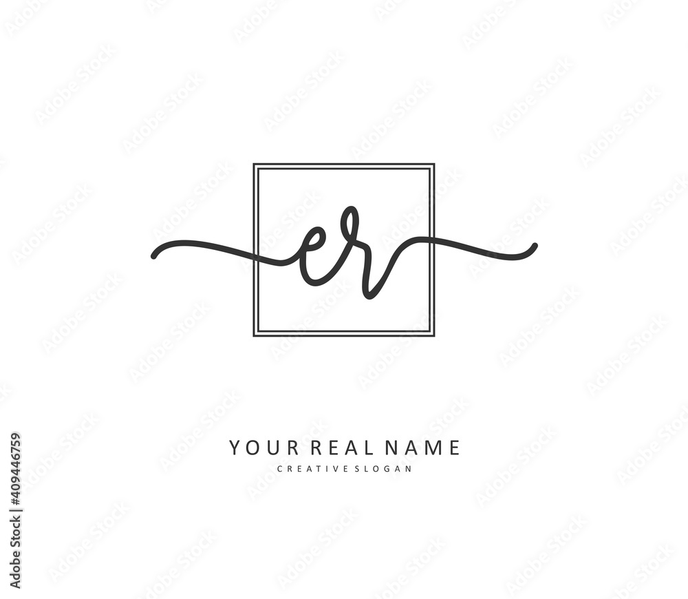 ER Initial letter handwriting and signature logo. A concept handwriting initial logo with template element. ER Initial letter handwriting and signature logo. A concept handwriting initial logo with template element.