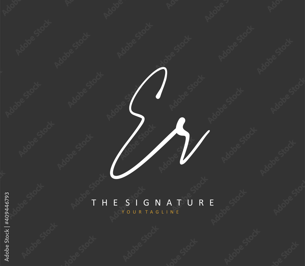 ER Initial letter handwriting and signature logo. A concept handwriting initial logo with template element. ER Initial letter handwriting and signature logo. A concept handwriting initial logo with template element.