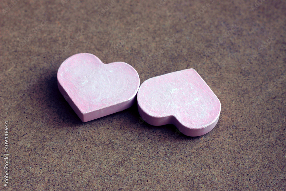 Fototapeta premium Little heart shaped objects, valentine's day concept