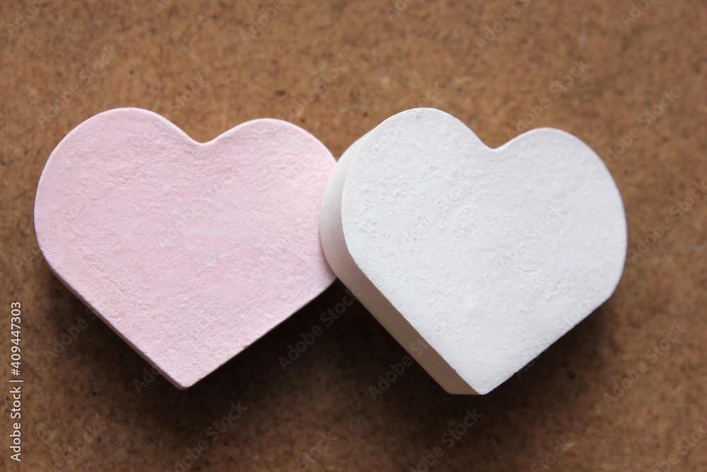 Little heart shaped objects, valentine's day concept Little heart shaped objects, valentine's day concept