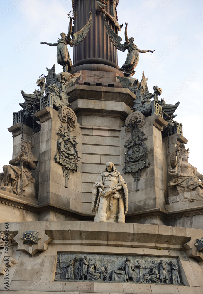 Columbus Monument in Barcelona, Spain