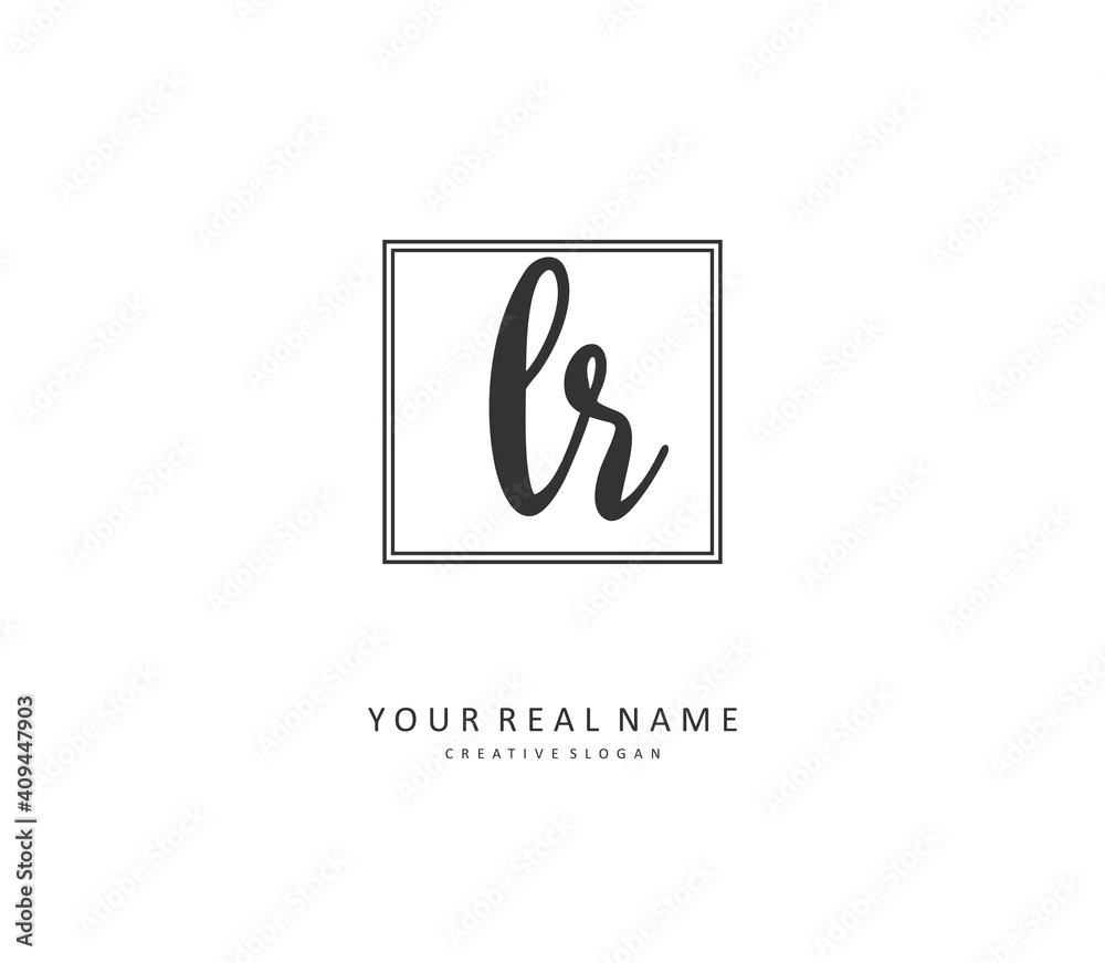 LR Initial letter handwriting and signature logo. A concept handwriting initial logo with template element. LR Initial letter handwriting and signature logo. A concept handwriting initial logo with template element.