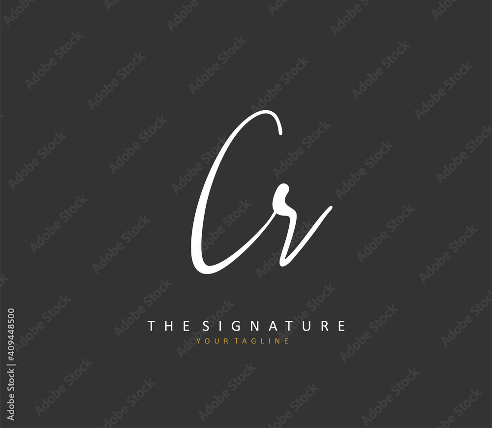 CR Initial letter handwriting and signature logo. A concept handwriting initial logo with template element. CR Initial letter handwriting and signature logo. A concept handwriting initial logo with template element.