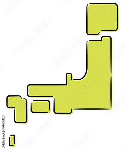 手描き風のかわいいデフォルメ日本地図