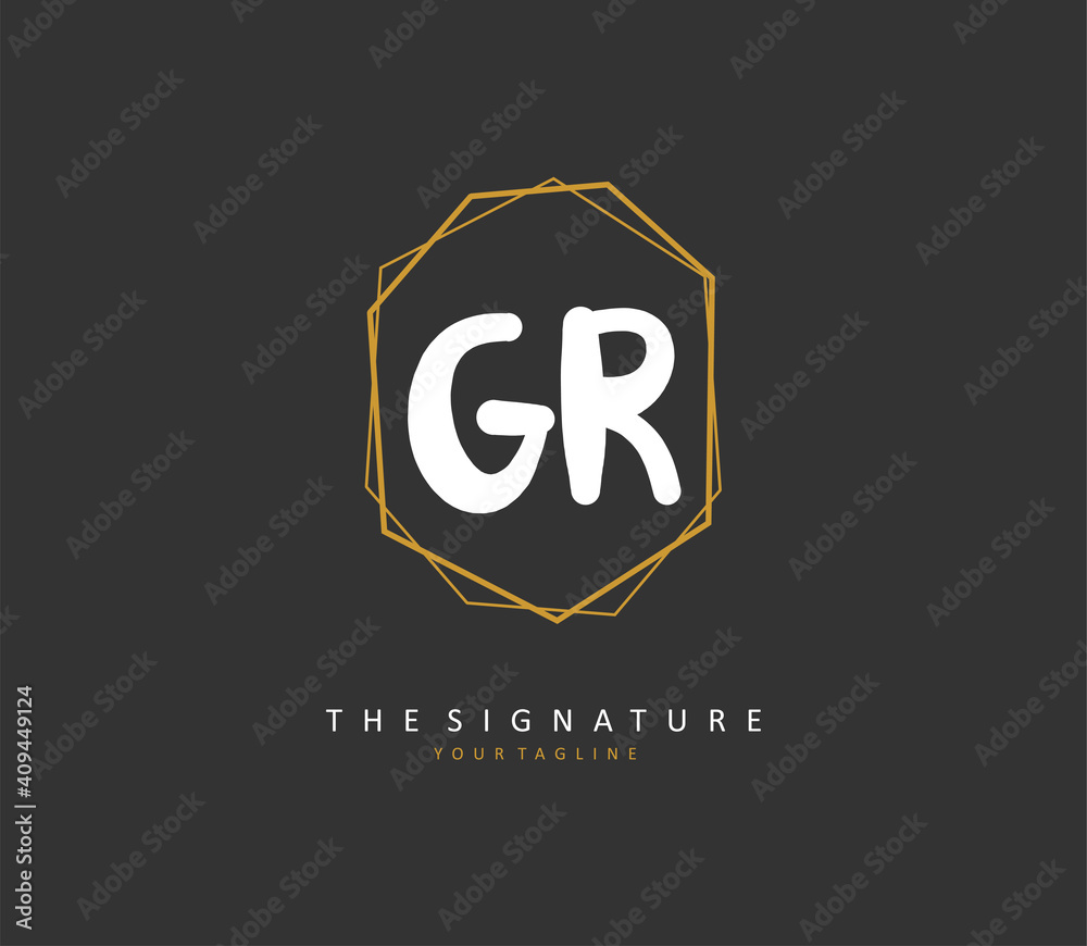 GR Initial letter handwriting and signature logo. A concept handwriting initial logo with template element. GR Initial letter handwriting and signature logo. A concept handwriting initial logo with template element.