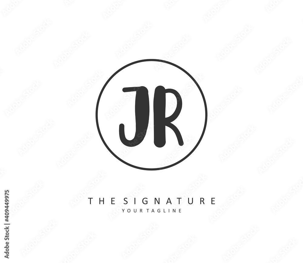 JR Initial letter handwriting and signature logo. A concept handwriting initial logo with template element. JR Initial letter handwriting and signature logo. A concept handwriting initial logo with template element.