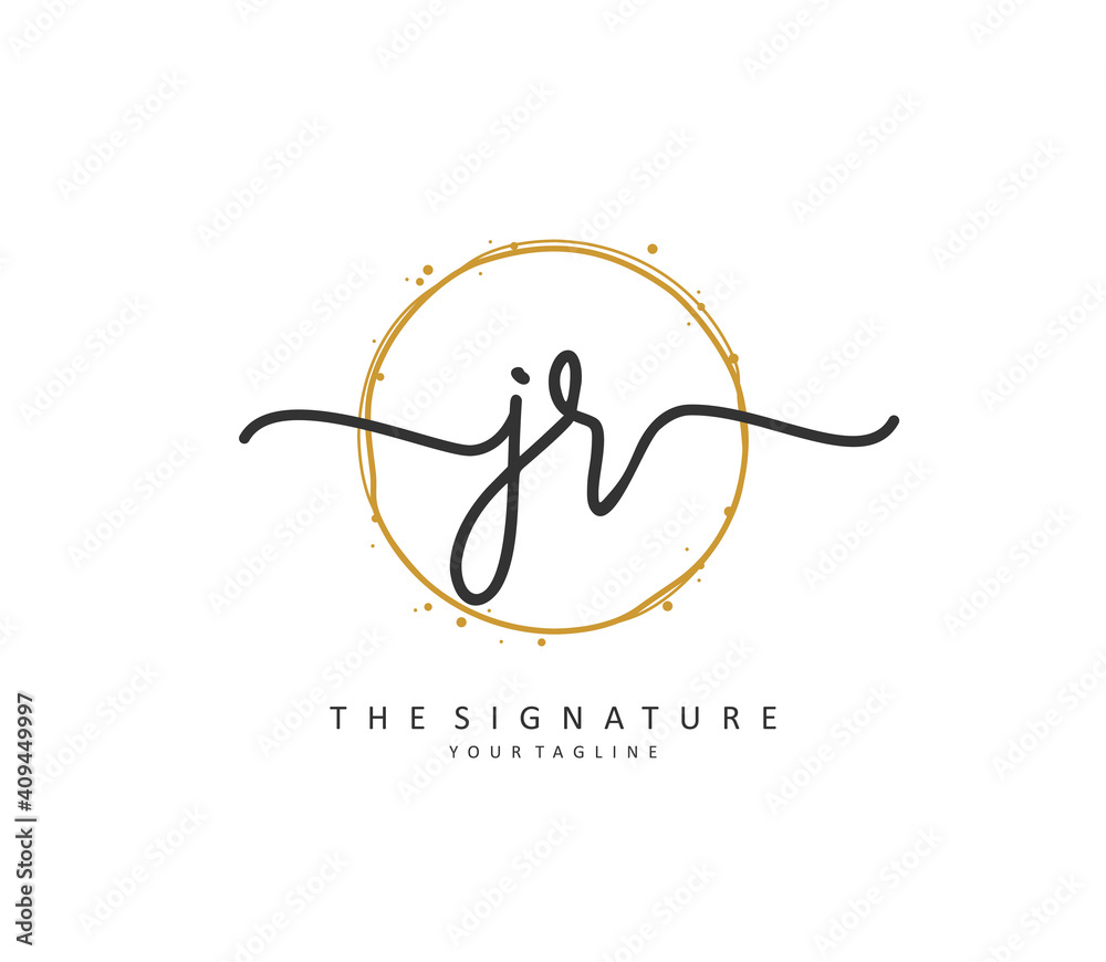 JR Initial letter handwriting and signature logo. A concept handwriting initial logo with template element. JR Initial letter handwriting and signature logo. A concept handwriting initial logo with template element.