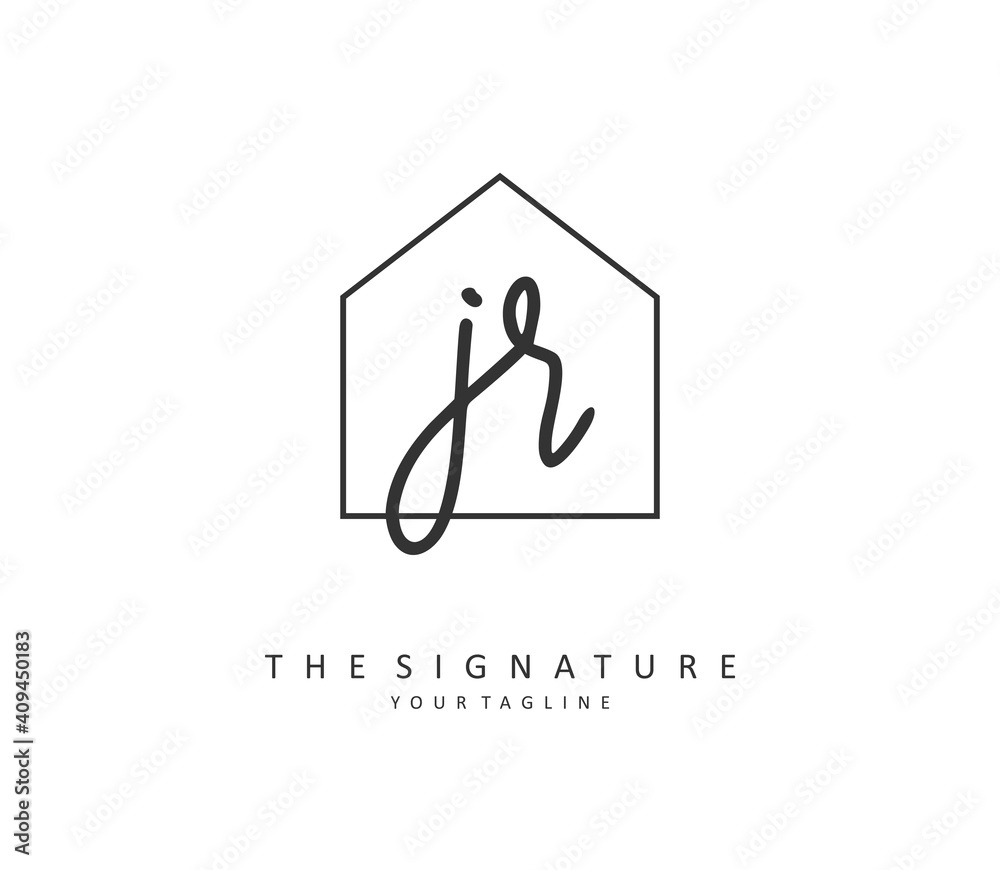 JR Initial letter handwriting and signature logo. A concept handwriting initial logo with template element. JR Initial letter handwriting and signature logo. A concept handwriting initial logo with template element.