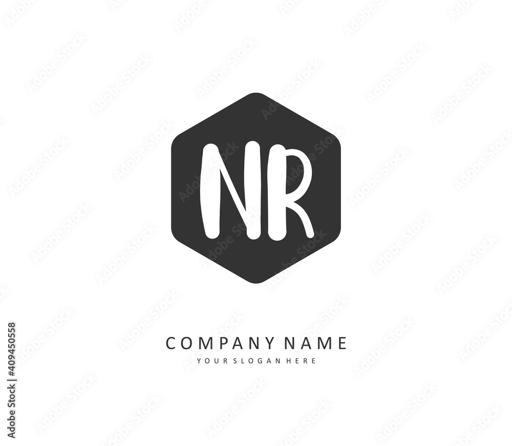 NR Initial letter handwriting and signature logo. A concept handwriting initial logo with template element. NR Initial letter handwriting and signature logo. A concept handwriting initial logo with template element.