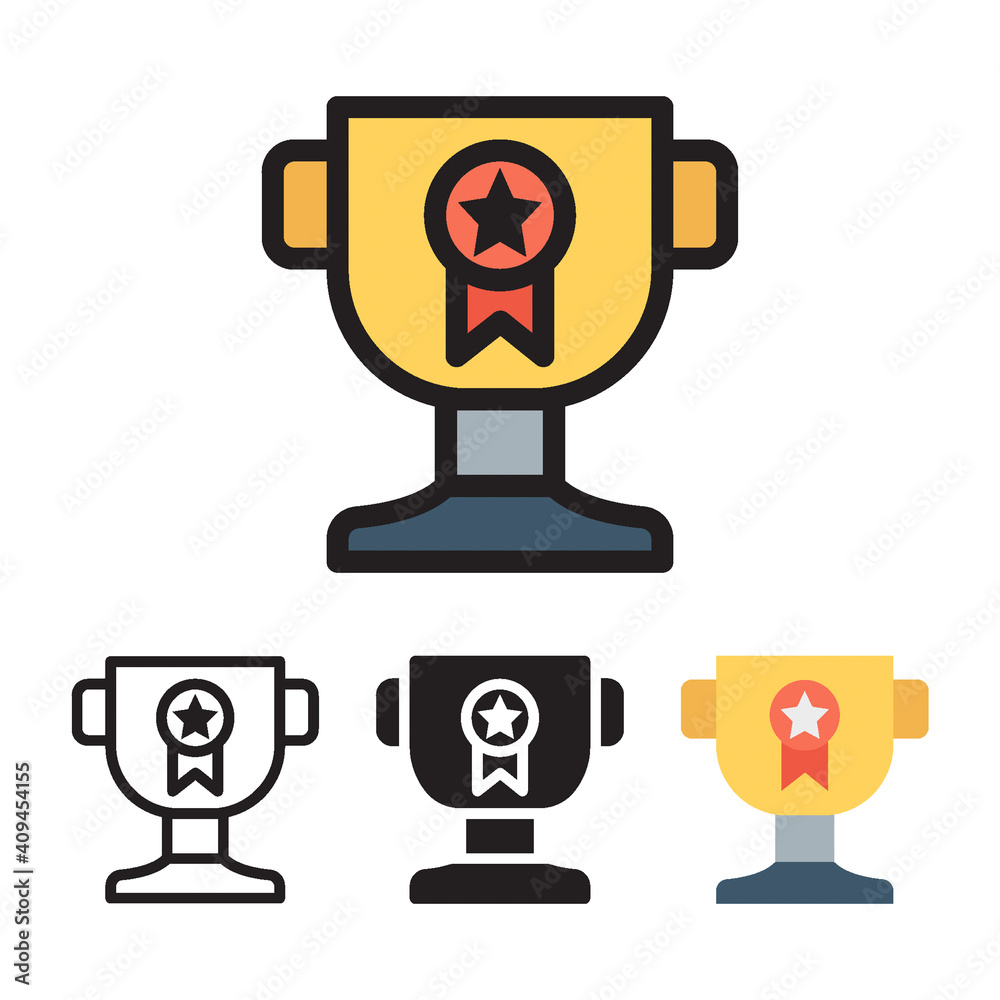 Award icon with 4 different styles. Filled, outline, glyph and line colored. Award icon with 4 different styles. Filled, outline, glyph and line colored.