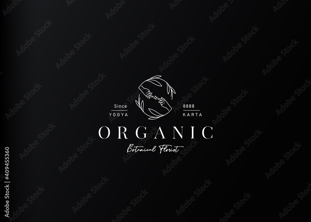 Aesthetic hand gesture logo design template Aesthetic hand gesture logo design template