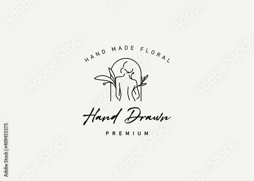Beauty nature body spa logo design template