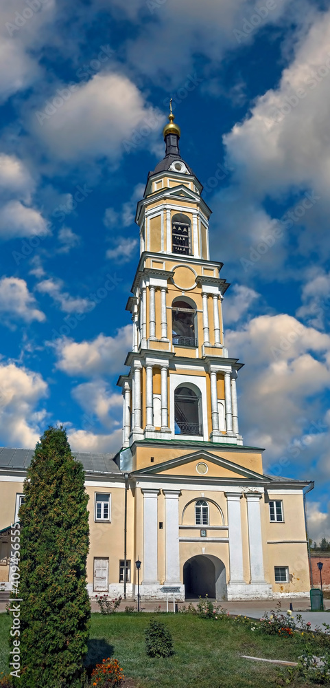 Bell tower in Staro-Golutvin monastery. City of Kolomna, Russia. Late XVIII century