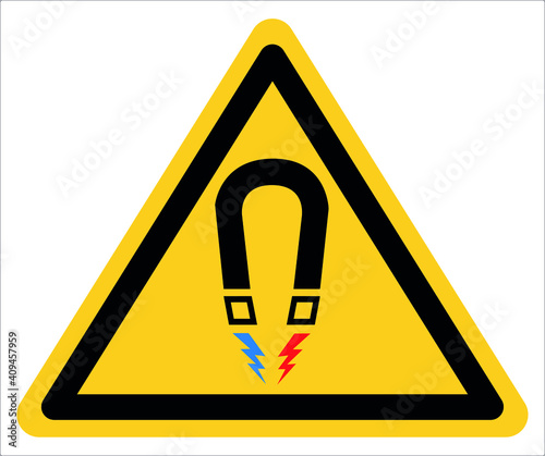 High magnetic field warning,Draw from Illustration.