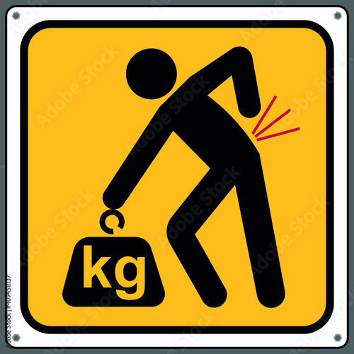 Beware of heavy objects, do not lift,Caution Sign