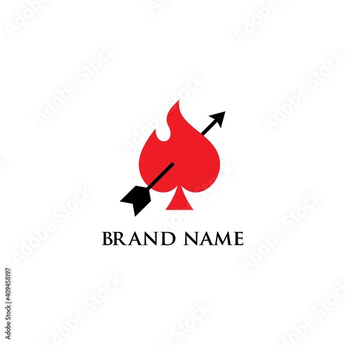 spade heart love arrow logo design