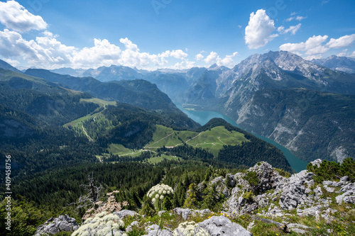 View on lake Koenigssee from the mountain jenner in Berchtesgaden photo
