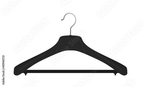 Black plastic hanger. vector illustration