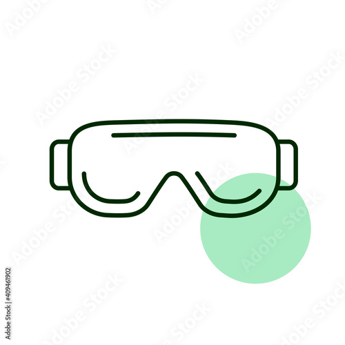 Biology goggles Eye protection vector icon
