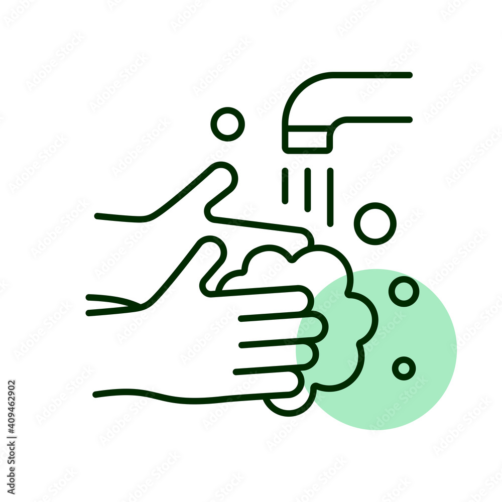 Washing hands with soap to prevent virus icon Washing hands with soap to prevent virus icon