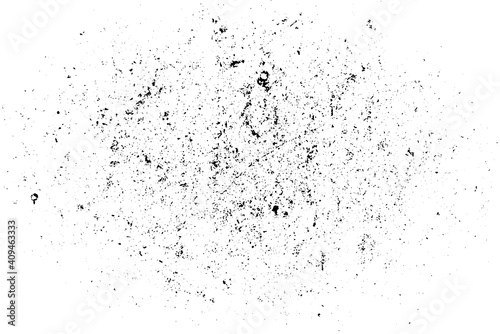 black vintage abstract broken halftone edge texture grunge distressed effect overlay on white .