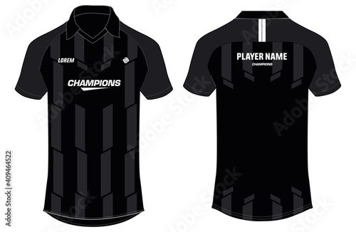 Sports polo collar t-shirt jersey design vector template, Football jersey concept with front and back view for Soccer, Cricket, Football, Tennis and badminton uniform