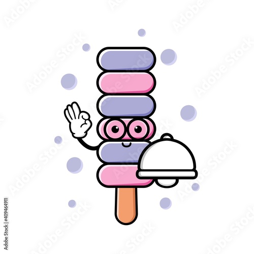 cute ice cream cartoon mascot character