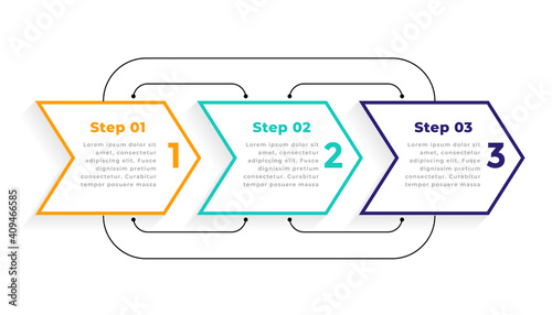 directional 3 three steps modern infographic template