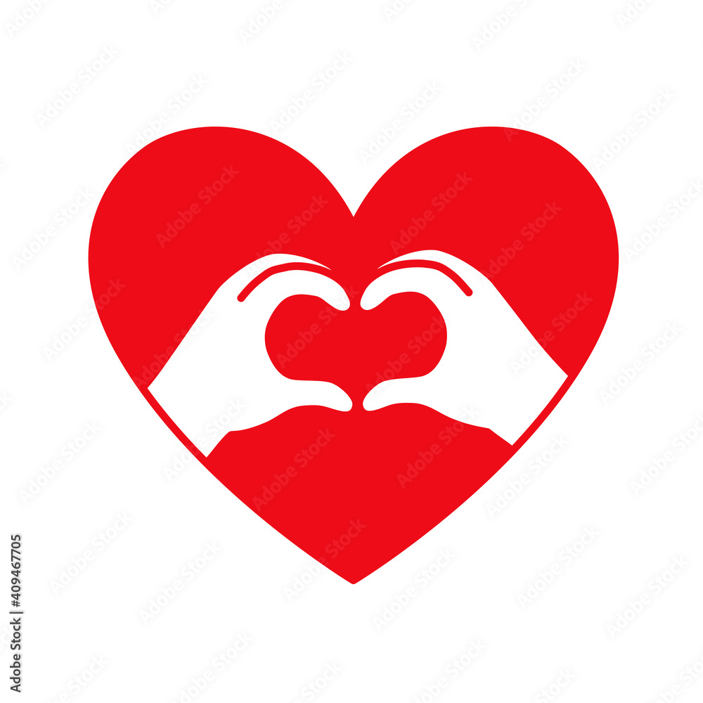 Hands in the form of heart thin line red icon on white background. Love, Romantic relationship concept. Hands in the form of heart thin line red icon on white background. Love, Romantic relationship concept.