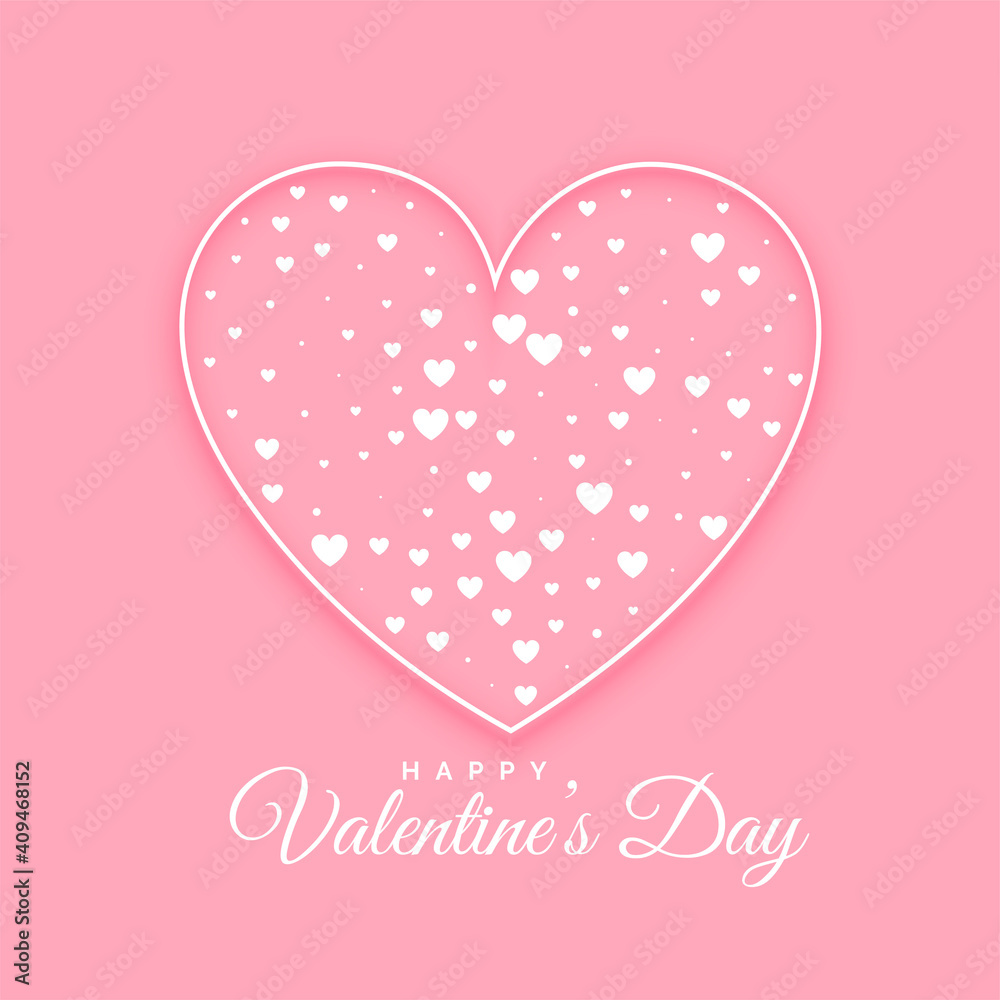 flat hearts decorative valentines day background
