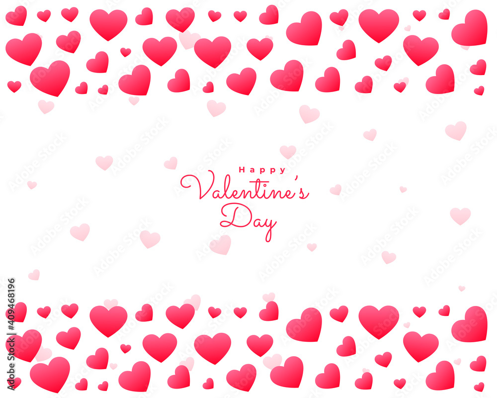 valentines day hearts card on white background