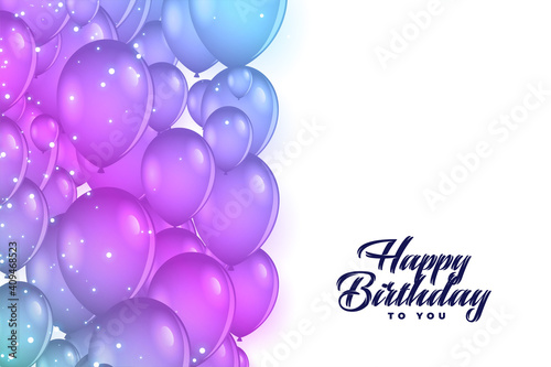happy birthday balloons decoration background