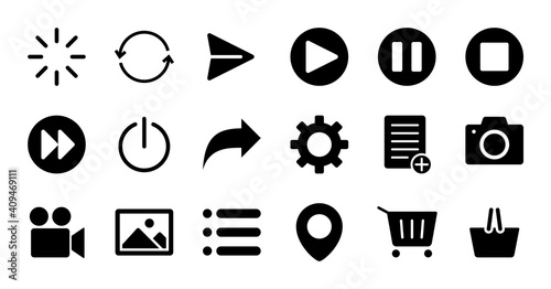 Glyph essential UI Icon set.