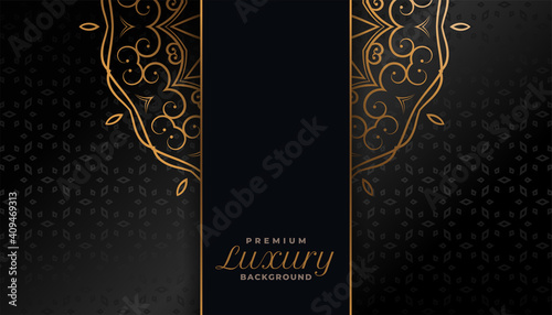 royal black and gold mandala islamic background design