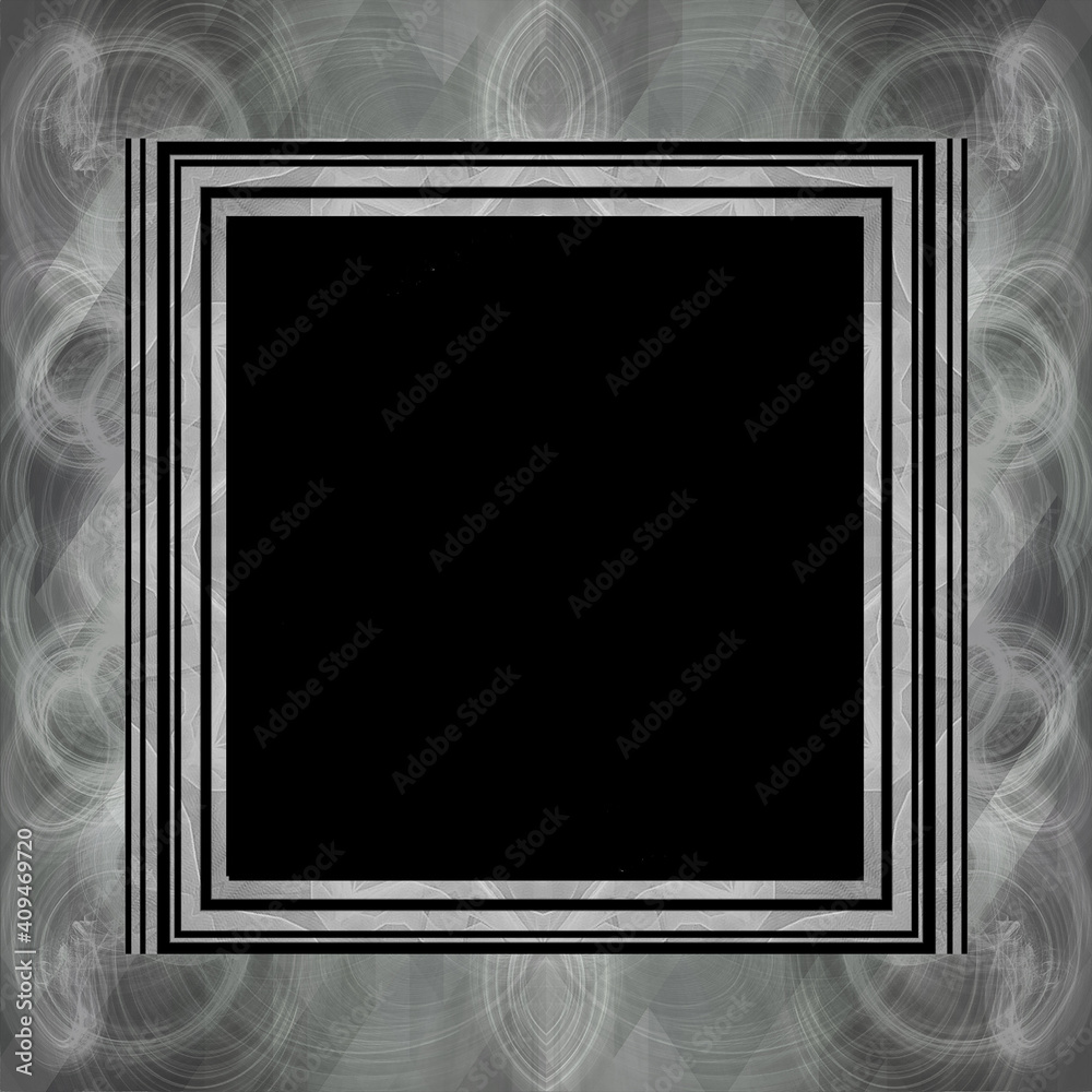 Black and white abstract design, background, frame
Black and white abstract design, background, frame