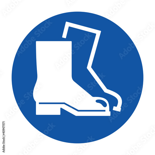 Mandatory symbols Must wear safety shoes Vector illustration