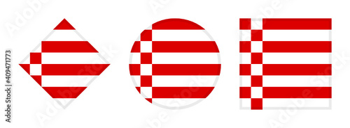 bremen flag icon set. isolated on white background	
