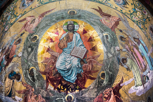 Church of the Resurrection in St. Petersburg. The mosaics in the church