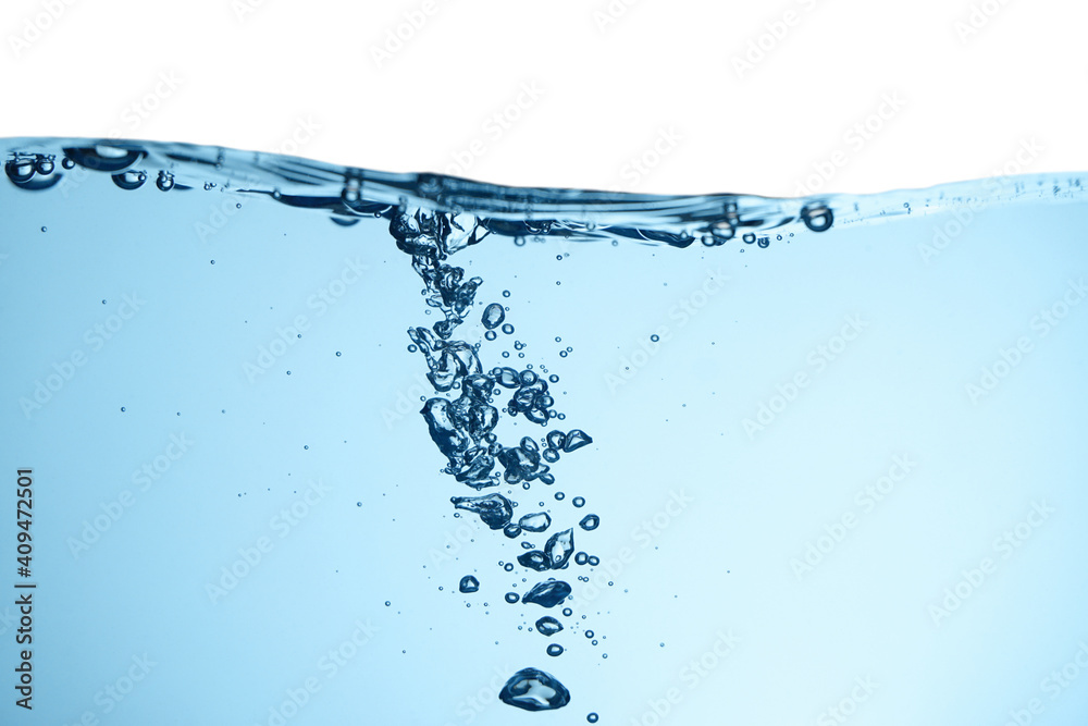 Water waves and bubbles on a white background. Water ripples Water waves and bubbles on a white background. Water ripples
