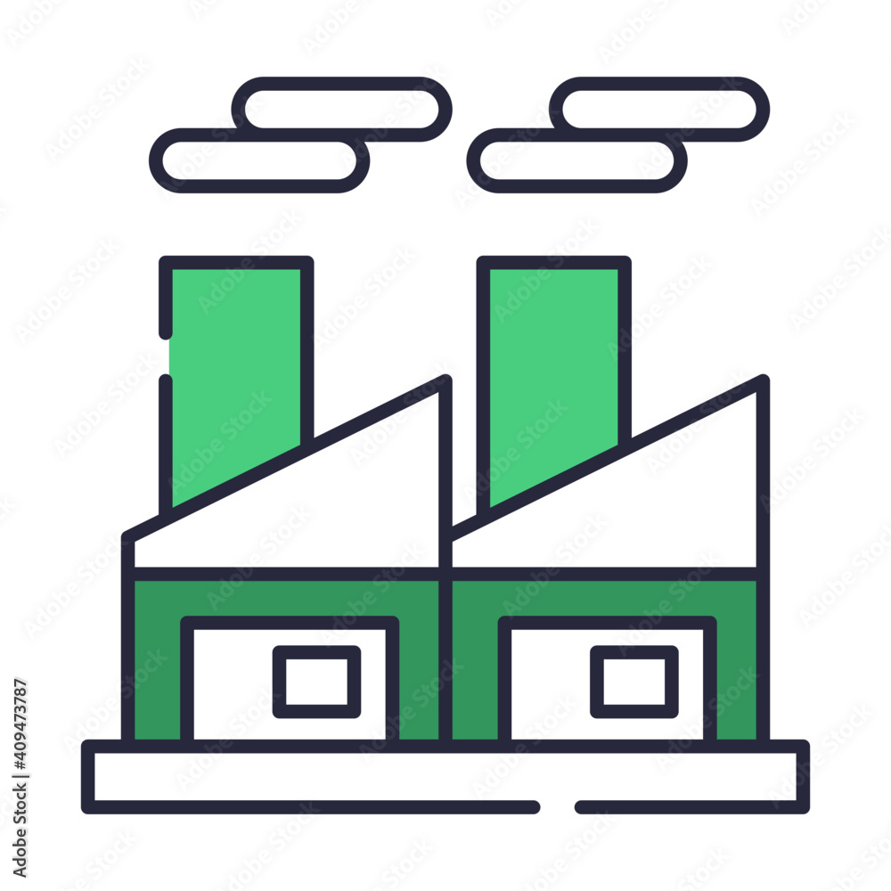 Polution of factory icon Polution of factory icon