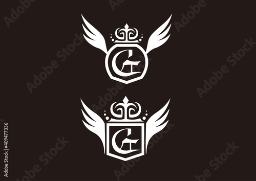 ロゴ アイコン パターン エレガント 王冠