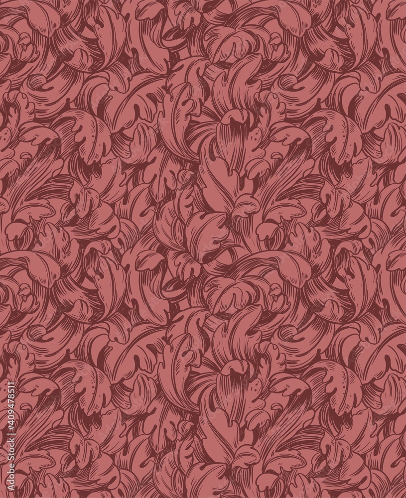 Vector background Baroque style. Outline Vector background Baroque style. Outline